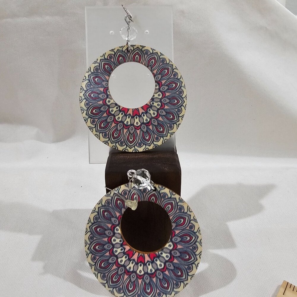 Wooden Mandala Earrings‎
